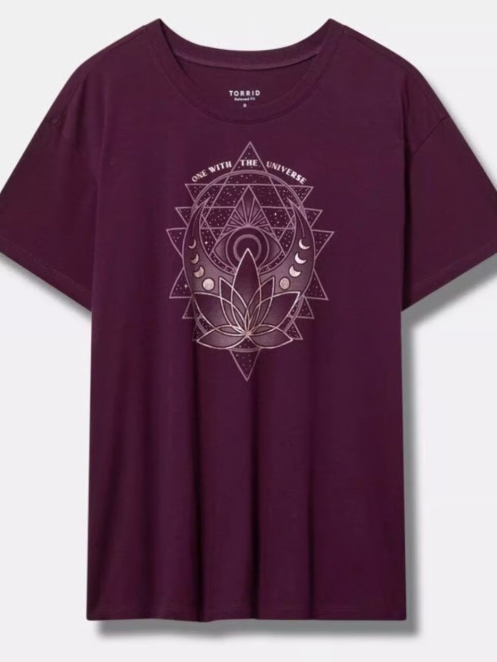 Torrid One With The Universe Purple Short Sleeve Graphic Celestial Tee